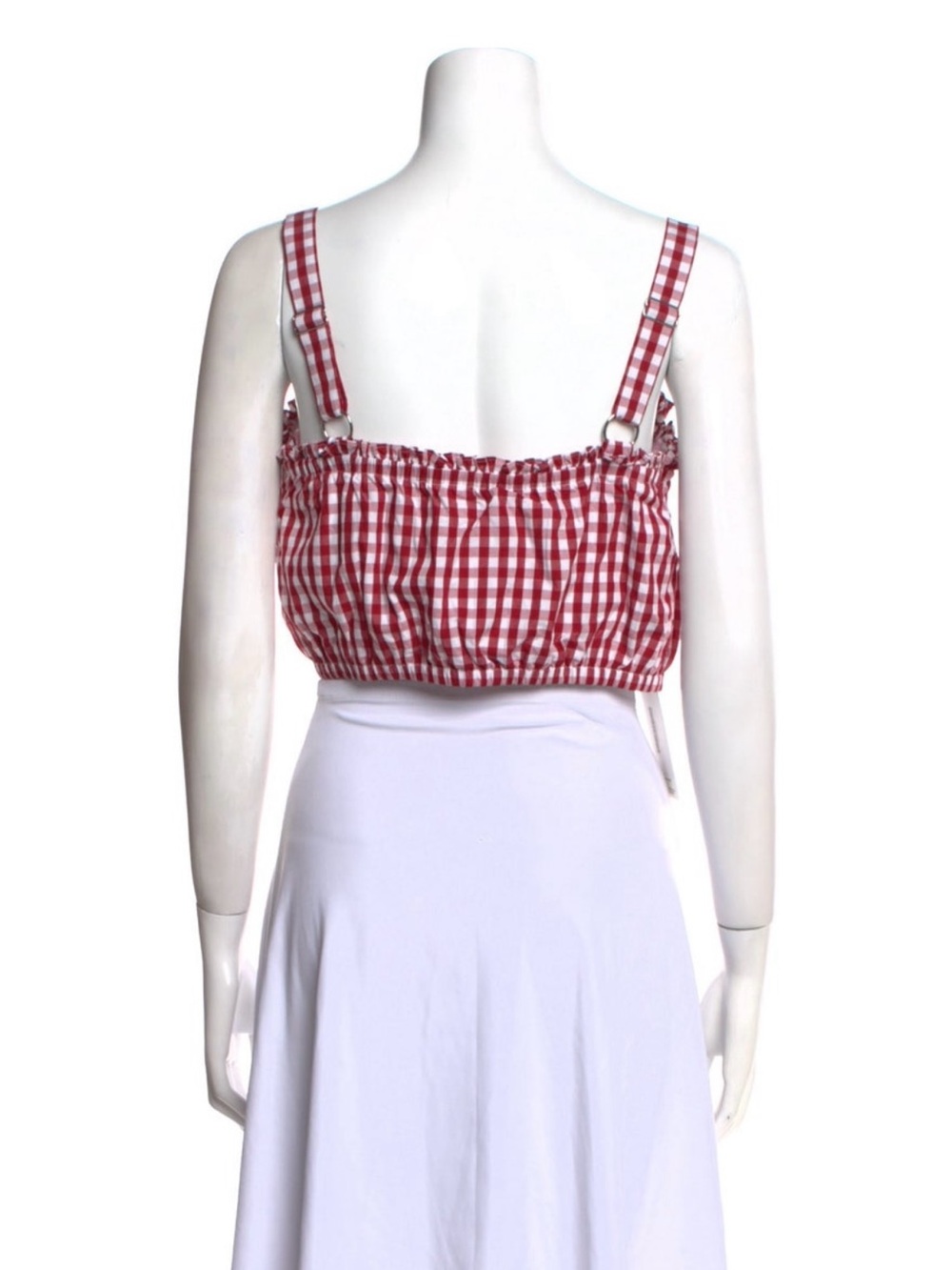 Staud Red White Gingham Crop Top | Cottagecore Hamptons Summer Picnic Top L - Picture 4 of 4